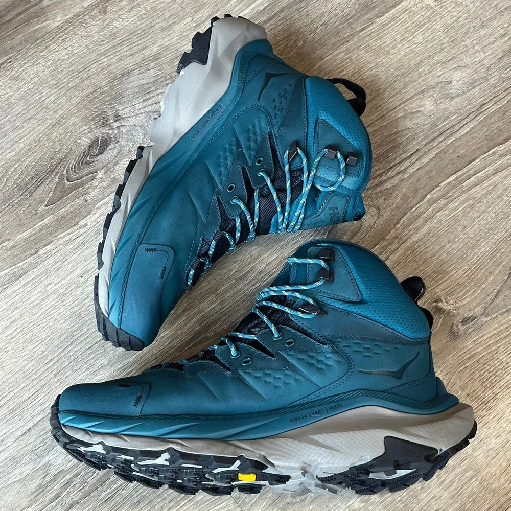 NWOB Hoka One One Kaha 2 GTX Blue Mid Hiking Boots Mens 12D UK 11.5 EU 46 2/3 - Picture 7 of 14